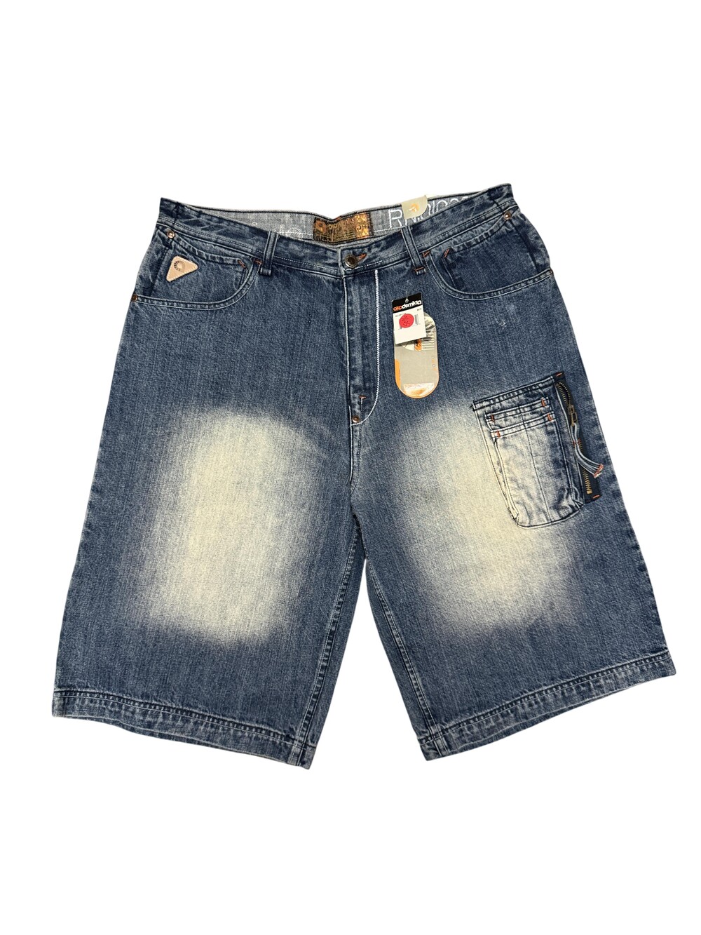 Akademiks Shorts Mens 34 Blue Denim Cargo baggy Fit Distressed Y2k NOS hip hop